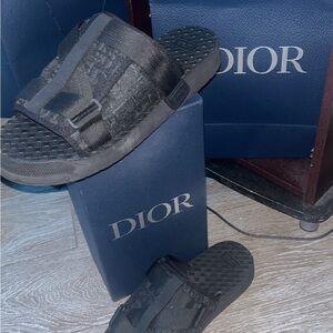 Dior Men's Black alpha Slide Sandals